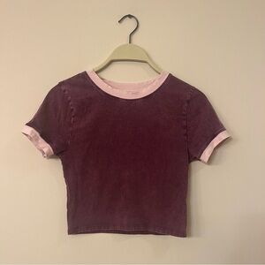Pacsun purple pink small fitted crop top shirt
